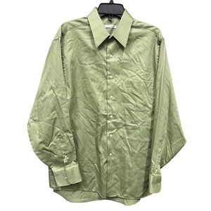 Geoffrey Beene Men's Sateen Wrinkle Free Button Down Shirt XLARGE Pale Green